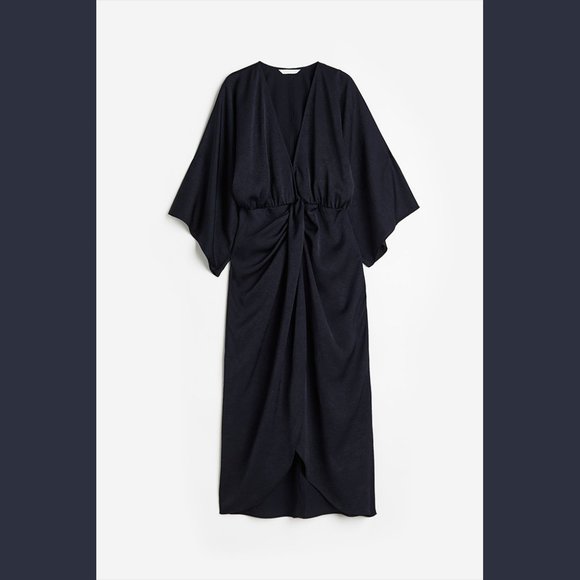 (NWT) H&M - dark blue/navy, flowy, v-neck dress - Picture 7 of 8